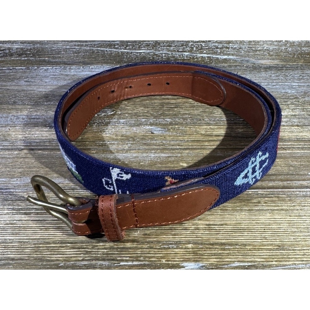 Smathers & Branson Custom Golf Clubs Clubhouse USA Needlepoint Belt Size 36
